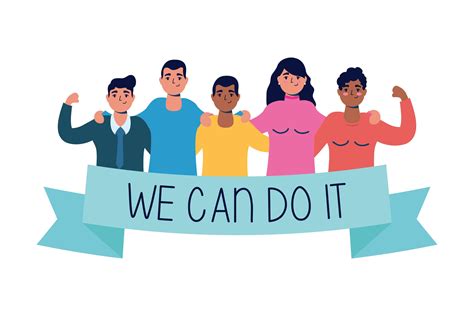 We Can Do It Message With People Together 1761021 Vector Art At Vecteezy