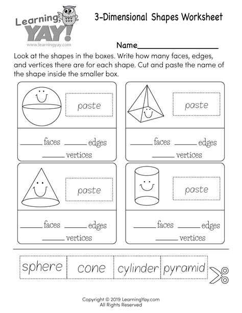 Sorting 2d And 3d Shapes Worksheet For 1st Grade Free Printable Two