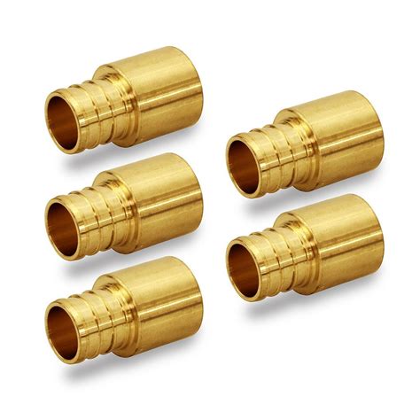 The Plumber S Choice 1 2 In Brass Female Sweat Copper Adapter X 3 4 In Pex Barb Pipe Fitting