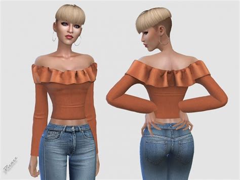 Off Shoulder Top By Pizazz At Tsr Sims 4 Updates