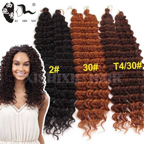18 20 Freetress Hair Curly Deep Wave 3x Braid Crochet Synthetic Hair Bundles Ombre Color