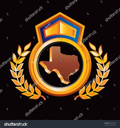 texas state on royal crest - Royalty Free Stock Vector 35907088