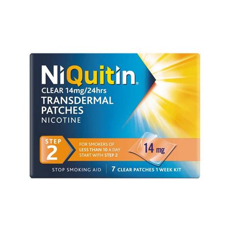 Niquitin Clear 14mg Nicotine Patches Step 2 7 Pack Inish Pharmacy