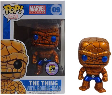 Funko Pop Marvel The Thing Metallic Blue Eyes Sdcc Figure 09