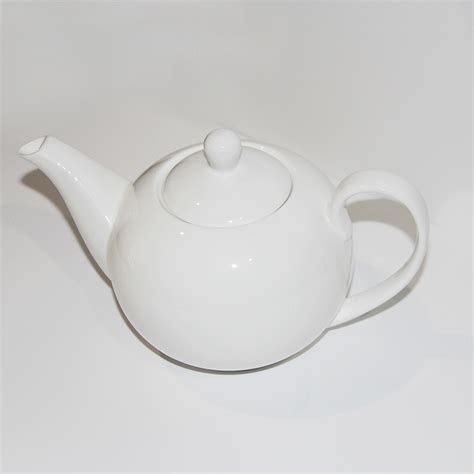Plain White Porcelain Teapot 5 Cup