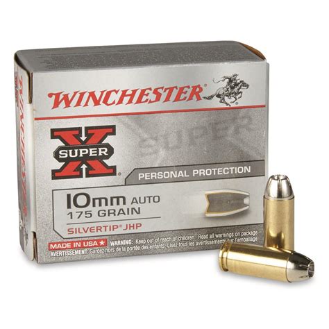 Winchester Super X 10mm Auto Sthp 175 Grain 20 Rounds 10597 10mm