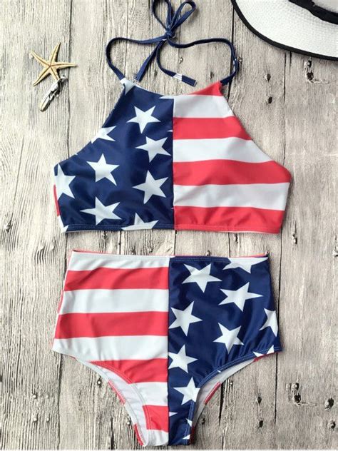 high waisted usa patriotic bikini set us flag m summer bathing suits cute bathing suits