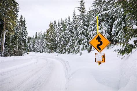 Snow Covered Mountain Road With Stock Photo Pixeltote