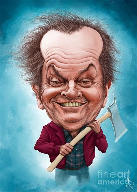 shining poster featuring the drawing here s johnny by giordano aita caricature sketch funny