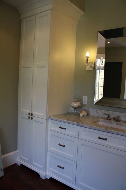 However, vanity cabinets are usually what people are referring to when they talk about bathroom cabinets. Matching his and her master bath vanities and towers ...