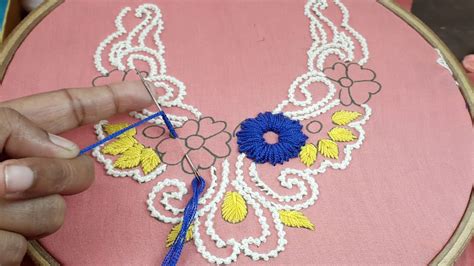 Hand Embroiderysimple Neck Line Embroidery Designeasy Embroidery For