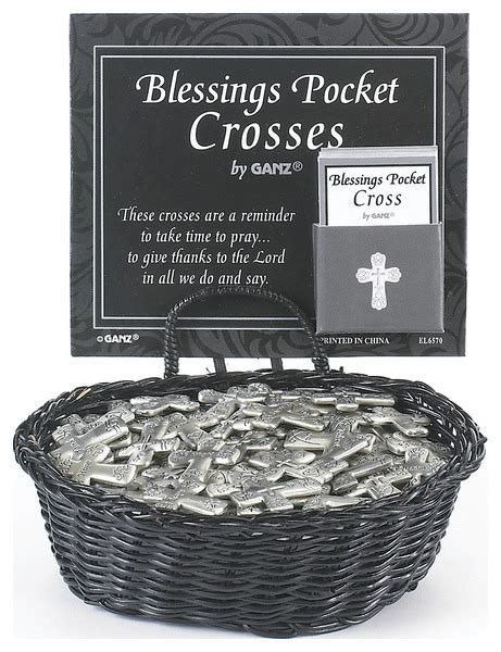 Wholesale Blessings Pocket Crosses Charms In A Basket 48 Pc Ppk Ganz