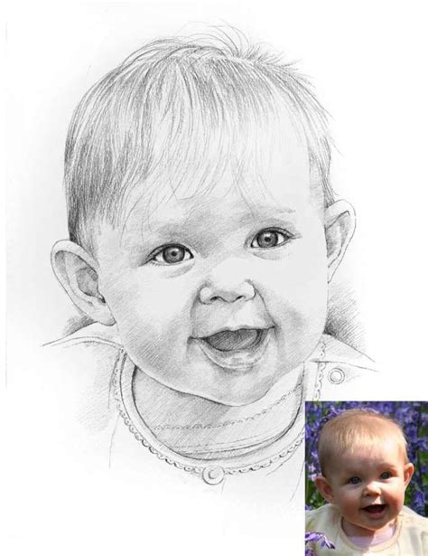 10 Baby Pencil Sketch Pencil Portrait Drawing
