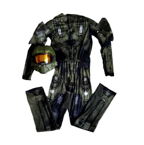 Disguise Master Chief Halo Classic Muscle Child Jumpsuit Costume And Mask