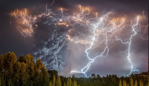 Wallpaper Landscape Lights Forest Night Nature Sky Smoke Lightning Storm Evening