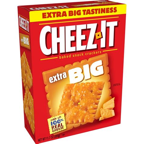 Cheez It Baked Snack Cheese Crackers Extra Big117 Oz