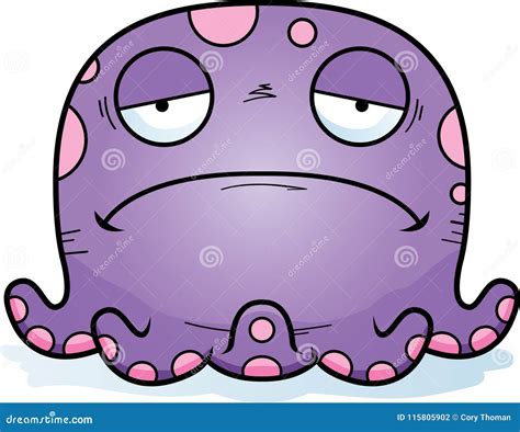 Sad Little Octopus Stock Vector Illustration Of Animal 115805902