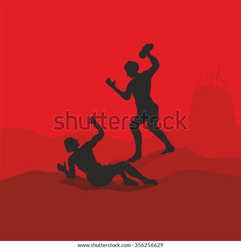 First Murder Cain Kills Abel Bible Stock Vector Royalty Free 356256629