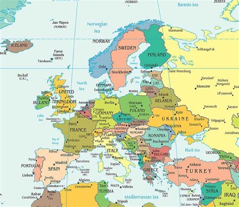 Map Of Europe Europe Map European Maps Countries Landforms Rivers