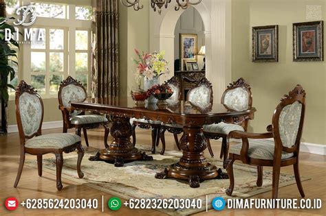 Furniture Jepara Meja Makan Minimalis Natural Jati New Design Luxury