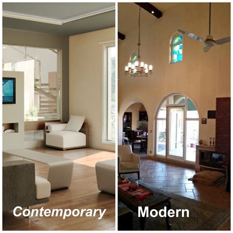 In other words, 'modern' (except in titles) always refers to the period which is up to date from the point of view of the speaker or writer, whereas 'contemporary' does not always do so. Difference between Modern and Contemporary Interior Decor ...