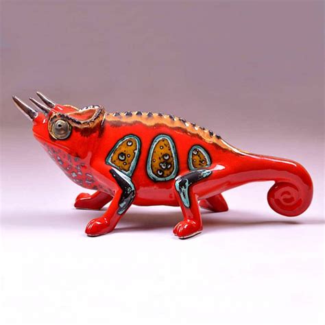 Kameleony Wena Art Ceramika Artystyczna Szkliwione Figurki Ceramiczne