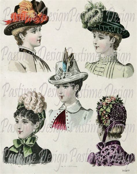 Vintage 1800s Ladies Hat Fashioninstant Downloadvintage Victorian