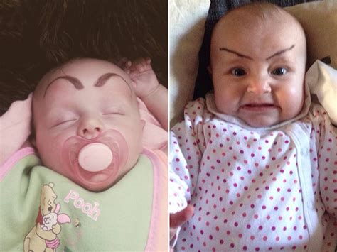 Babies With Eyebrows Drawn On Their Faces Gallery Ebaums World