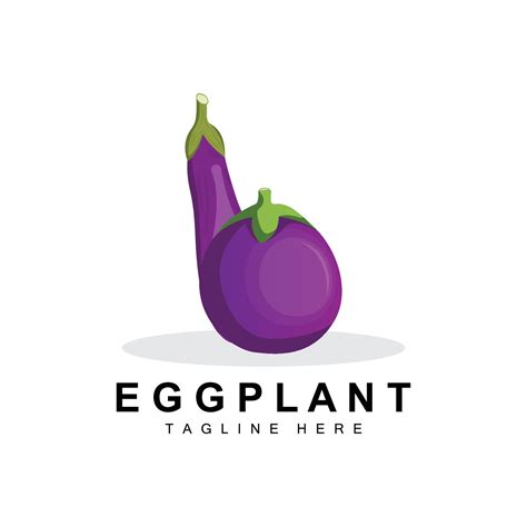 Eggplant Logo Design Vegetables Illustration Purple Vegetable