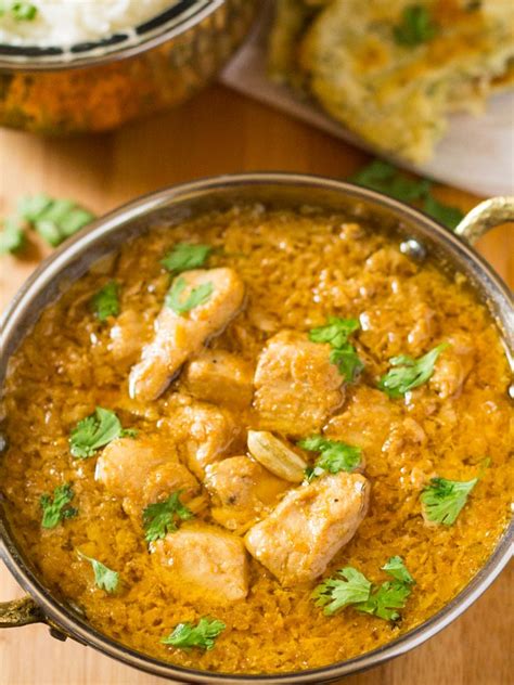 This grilled chicken breast recipe gets its crunchy skin yet moist, tender meat from a final toasting over direct heat. Indian Chicken Korma Recipe | I Knead to Eat