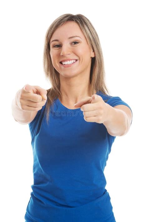 Attractive Casual Woman Pointing On You Stock Image Image Of Fingers