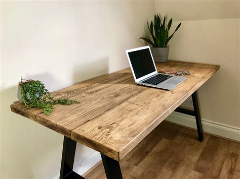 Sale Reclaimed Wood Steel Desk Wood Office Desk Desk