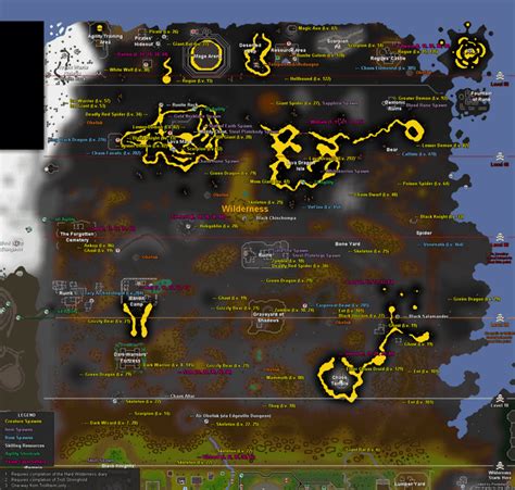Map Of All Wilderness Enemy Locations From Wiki R2007scape
