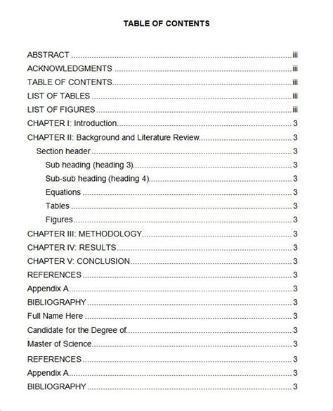 It's really not appropriate for a thesis. 24 + Table of Contents - PDF, DOC | Free & Premium Templates