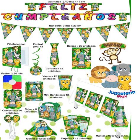 Kit Piñata Safari Decoración Completa Carulla