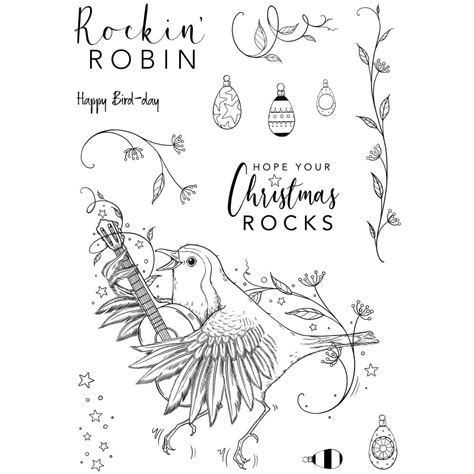 Pink Ink Designs Rockin Robin A5 Clear Stamp Set