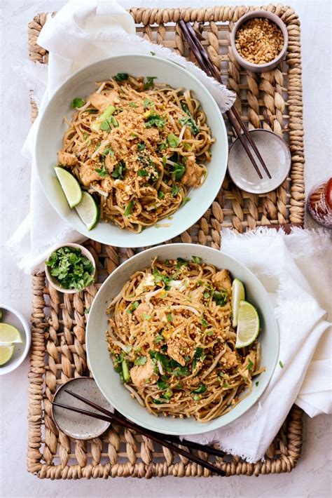 Tip in the chicken and cook for 5 mins until golden. Easy Chicken Pad Thai Recipe - Simply Scratch