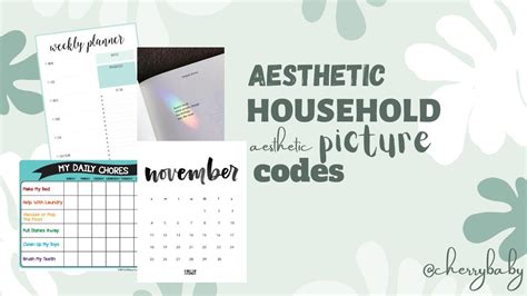 You don't have to give me credit but it would be super nice of you! Aesthetic Household Picture Codes (planners, chores ...