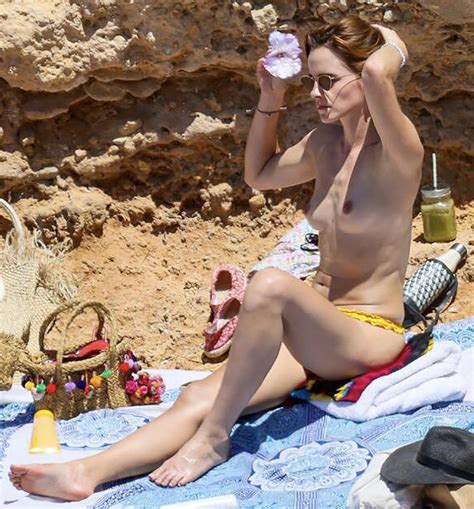 Emma Watson Topless Boobs Exposing Outdoor Candids