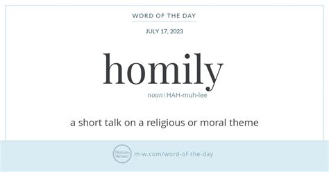 Word Of The Day Homily Merriam Webster