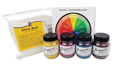 Jacquard Acid Dye 4 Color Set With Citric Acid