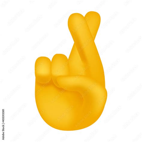 Crossed Fingers Hand Gesture Emoji Icon Illustration Sign Good Luck