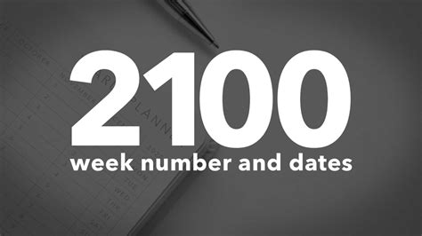 2100 Calendar Week Numbers And Dates List Of National Days