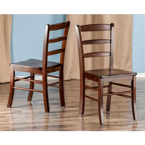 Winsome Wood Ladder Back Chair Rta Antique Walnut Set Of