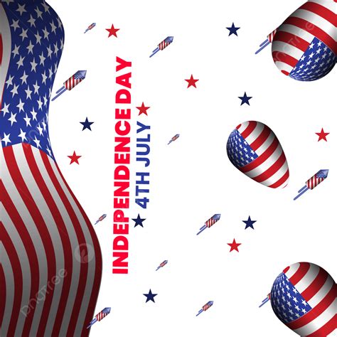 Happy 4th July Vector Art Png Happy Independence Day Design Concept