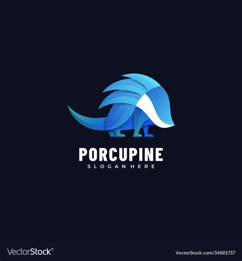 Logo Porcupine Gradient Colorful Style Royalty Free Vector
