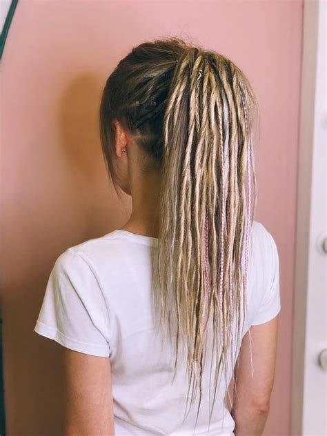 Synthetic Dreads Double Ended Mix Dreadlocks And Braids Natural Blond With Womens Shaved