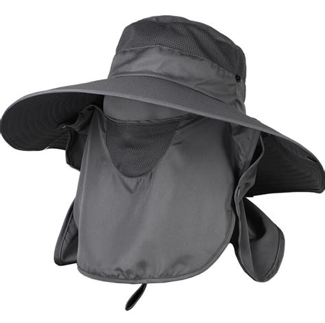 Mens Upf 50 Sun Protection Cap Wide Brim Fishing Hat With Neck Flap
