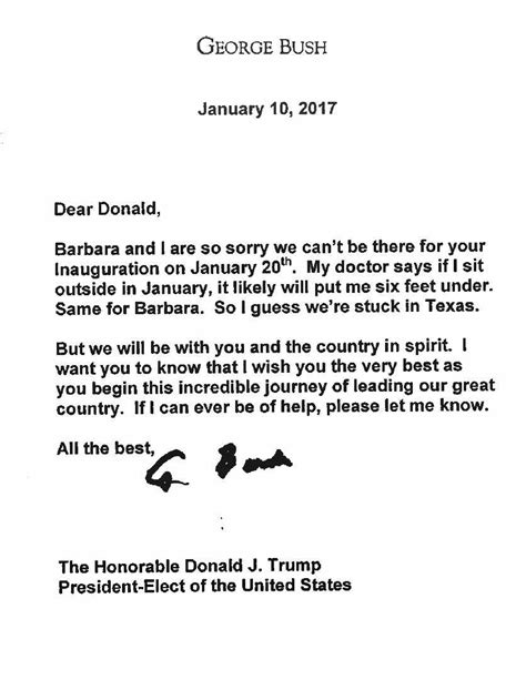 George Hw Bush Sends Trump A Letter To Apologize For Missing