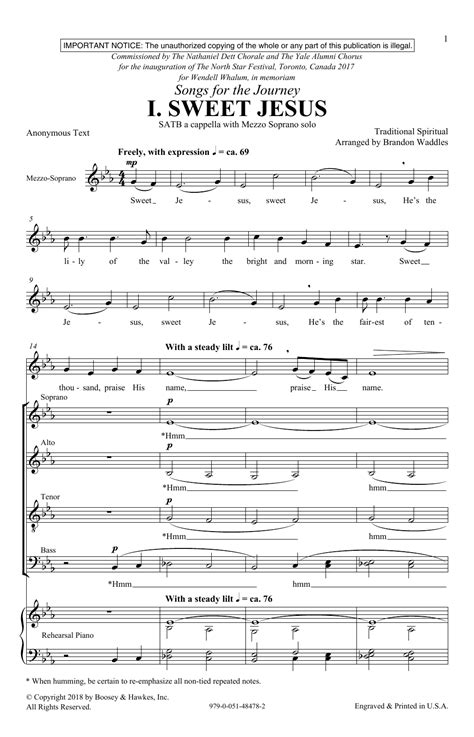Sweet Jesus Satb Choir Print Sheet Music Now